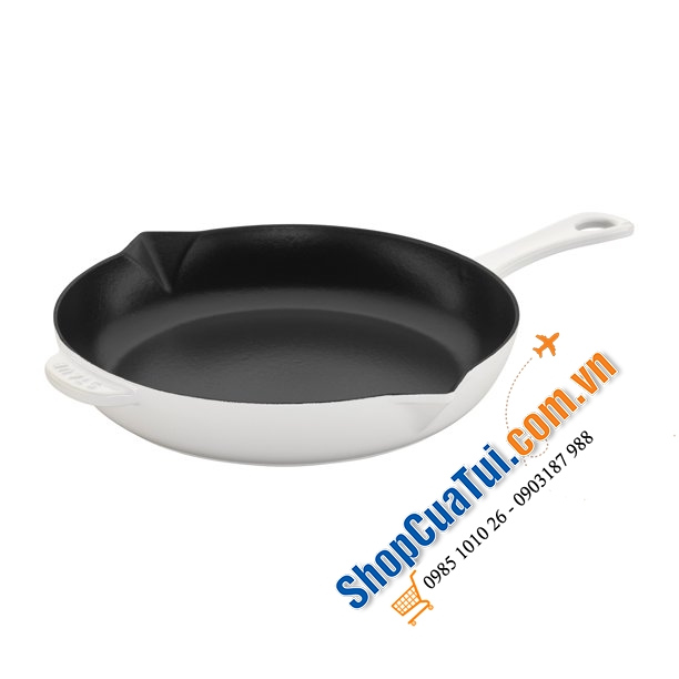 CHẢO STAUB 26 CM MÀU TRẮNG 2 miệng rót đẹp ngất ngây