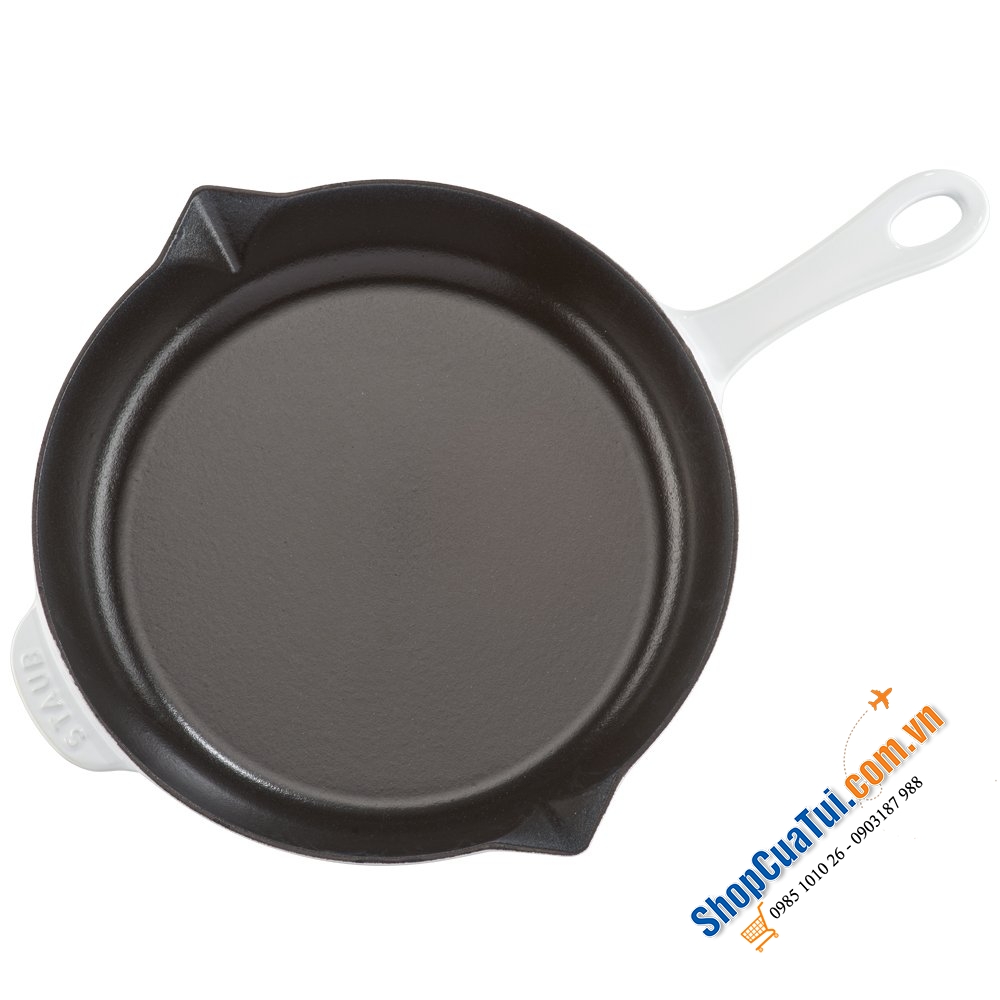 CHẢO STAUB 26 CM MÀU TRẮNG 2 miệng rót đẹp ngất ngây