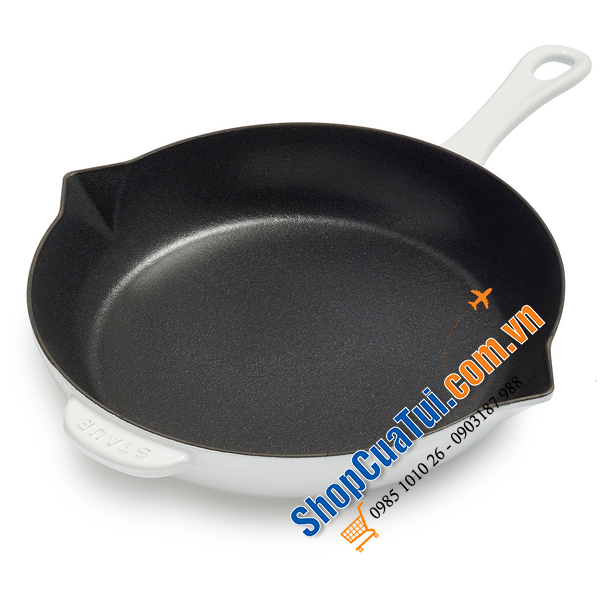 CHẢO STAUB 26 CM MÀU TRẮNG 2 miệng rót đẹp ngất ngây