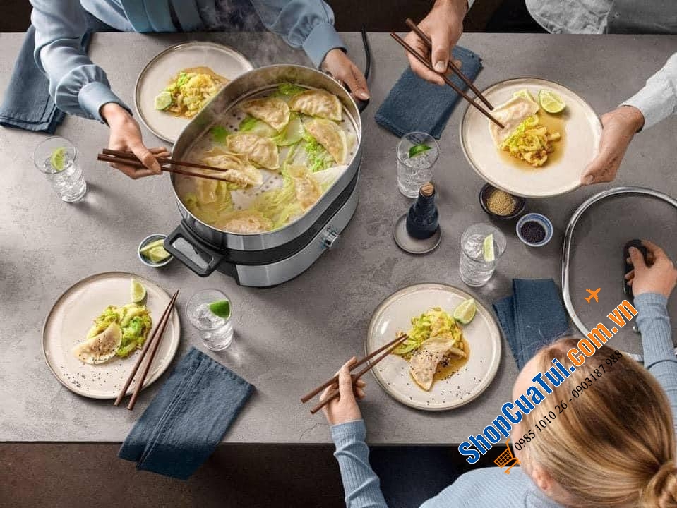 Nồi Lẩu Hấp Wmf Lono Hot Pot & Steam - kết hợp hoàn hảo giữa lẩu truyền thống và nồi hấp cải tiến để chế biến các món ăn châu Á ngon và lành mạnh