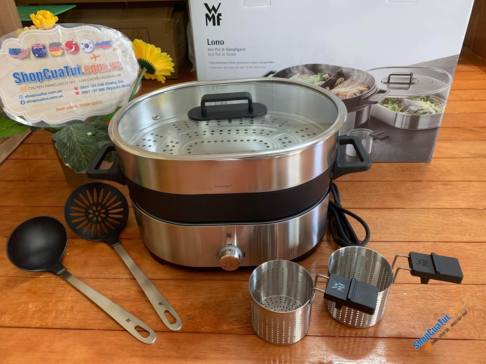 Nồi Lẩu Hấp Wmf Lono Hot Pot & Steam - kết hợp hoàn hảo giữa lẩu truyền thống và nồi hấp cải tiến để chế biến các món ăn châu Á ngon và lành mạnh