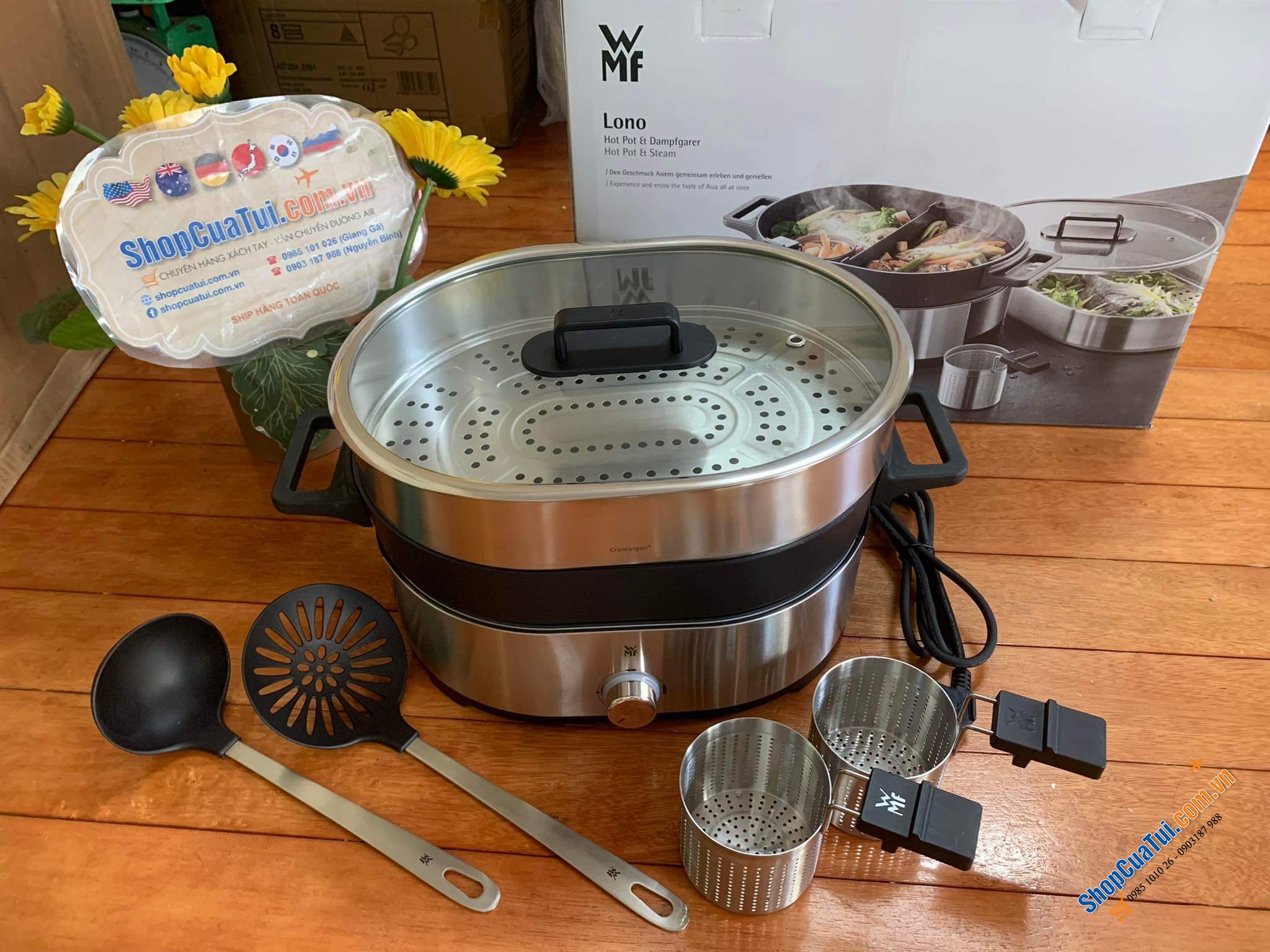 Nồi Lẩu Hấp Wmf Lono Hot Pot & Steam - kết hợp hoàn hảo giữa lẩu truyền thống và nồi hấp cải tiến để chế biến các món ăn châu Á ngon và lành mạnh