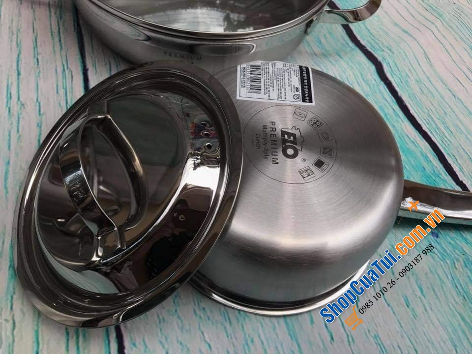 BỘ NỒI ELO PREMIUM ZURICH 5 MÓN ĐÁY LIỀN 3 LỚP có khả năng hấp thu nhiệt cực nhanh và hít từ tính tốt