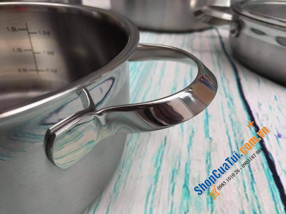 BỘ NỒI ELO PREMIUM ZURICH 5 MÓN ĐÁY LIỀN 3 LỚP có khả năng hấp thu nhiệt cực nhanh và hít từ tính tốt