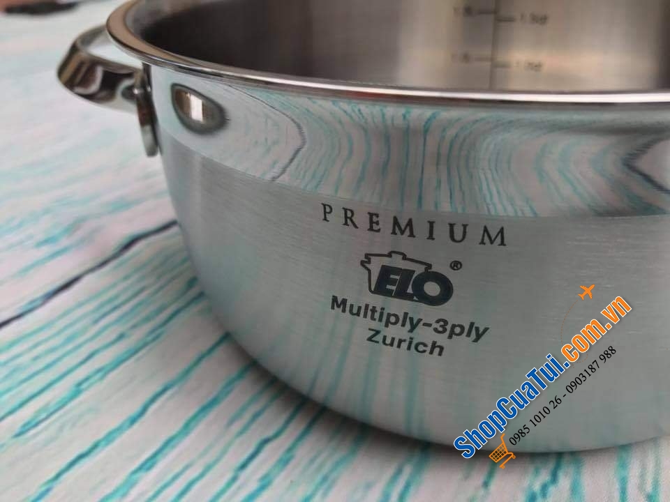 BỘ NỒI ELO PREMIUM ZURICH 5 MÓN ĐÁY LIỀN 3 LỚP có khả năng hấp thu nhiệt cực nhanh và hít từ tính tốt