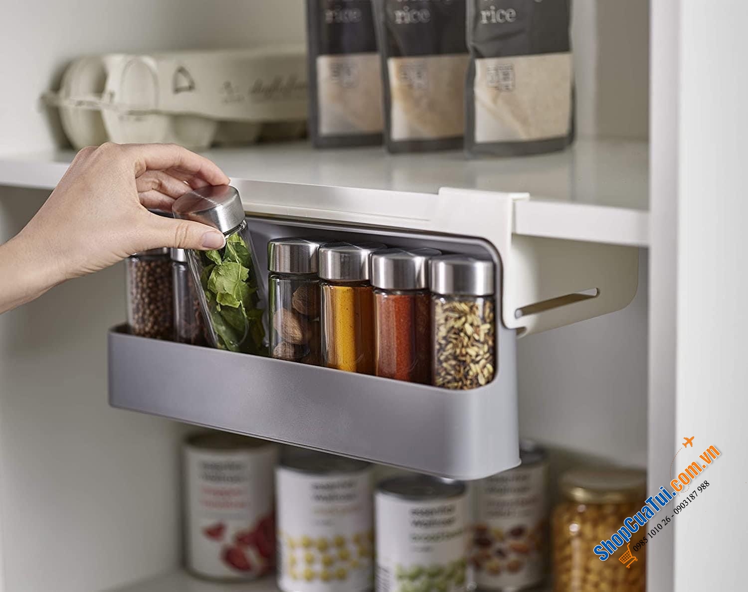 GIÁ TREO GIA VỊ TIỆN ÍCH JOSEPH JOSEPH CUPBOARDSTORE. - Giá treo sắp xếp gia vị gọn gàng, thông minh Joseph Joseph 85147.