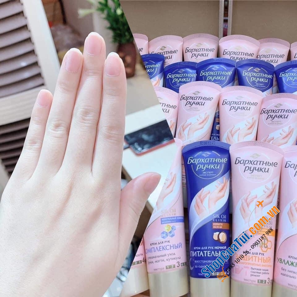 Kem dưỡng tay BARKHATY dưỡng ẩm chống nẻ da của Nga - Kem dưỡng da tay lụa của Nga Silky Hands 80ml nuôi dưỡng và bảo vệ da tay trở nên mềm mại, mịn màng