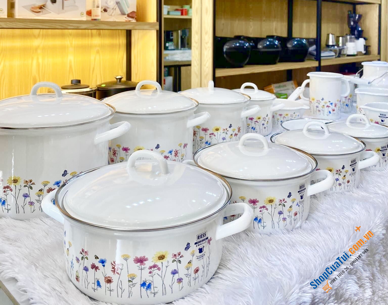 Chảo Riess Country Flora 0044-070 20cm hoạ tiết hoa cỏ mùa xuân, phù hợp với mọi loại bếp kể cả bếp từ