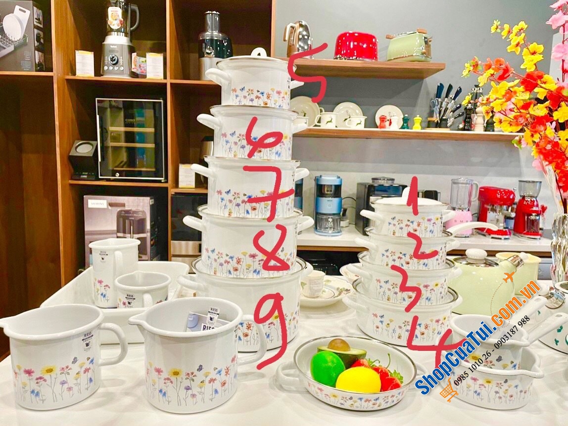 Chảo Riess Country Flora 0044-070 20cm hoạ tiết hoa cỏ mùa xuân, phù hợp với mọi loại bếp kể cả bếp từ