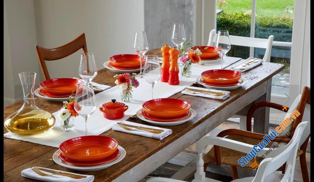 ĐĨA SÂU LÒNG LE CREUSET 22CM ĐỎ, CAM, HỒNG, XANH MARSEILLE, XANH DEEPTEAL, XANH CARIBE