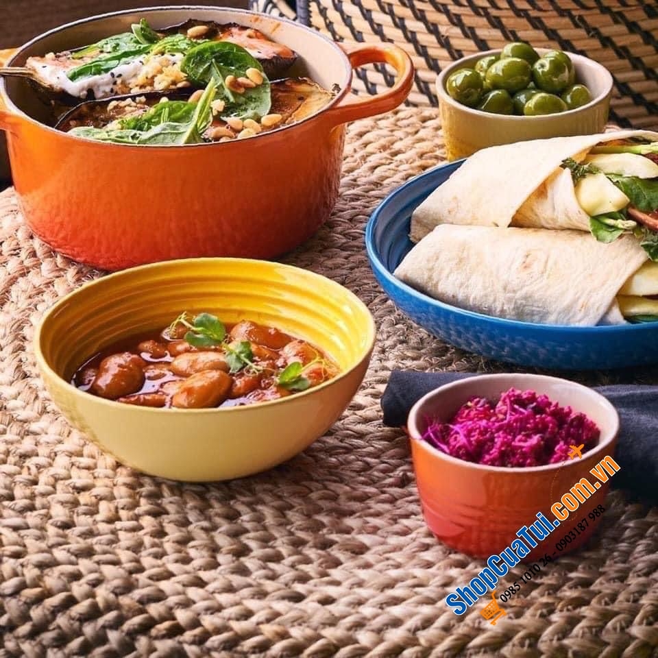 ĐĨA SÂU LÒNG LE CREUSET 22CM ĐỎ, CAM, HỒNG, XANH MARSEILLE, XANH DEEPTEAL, XANH CARIBE