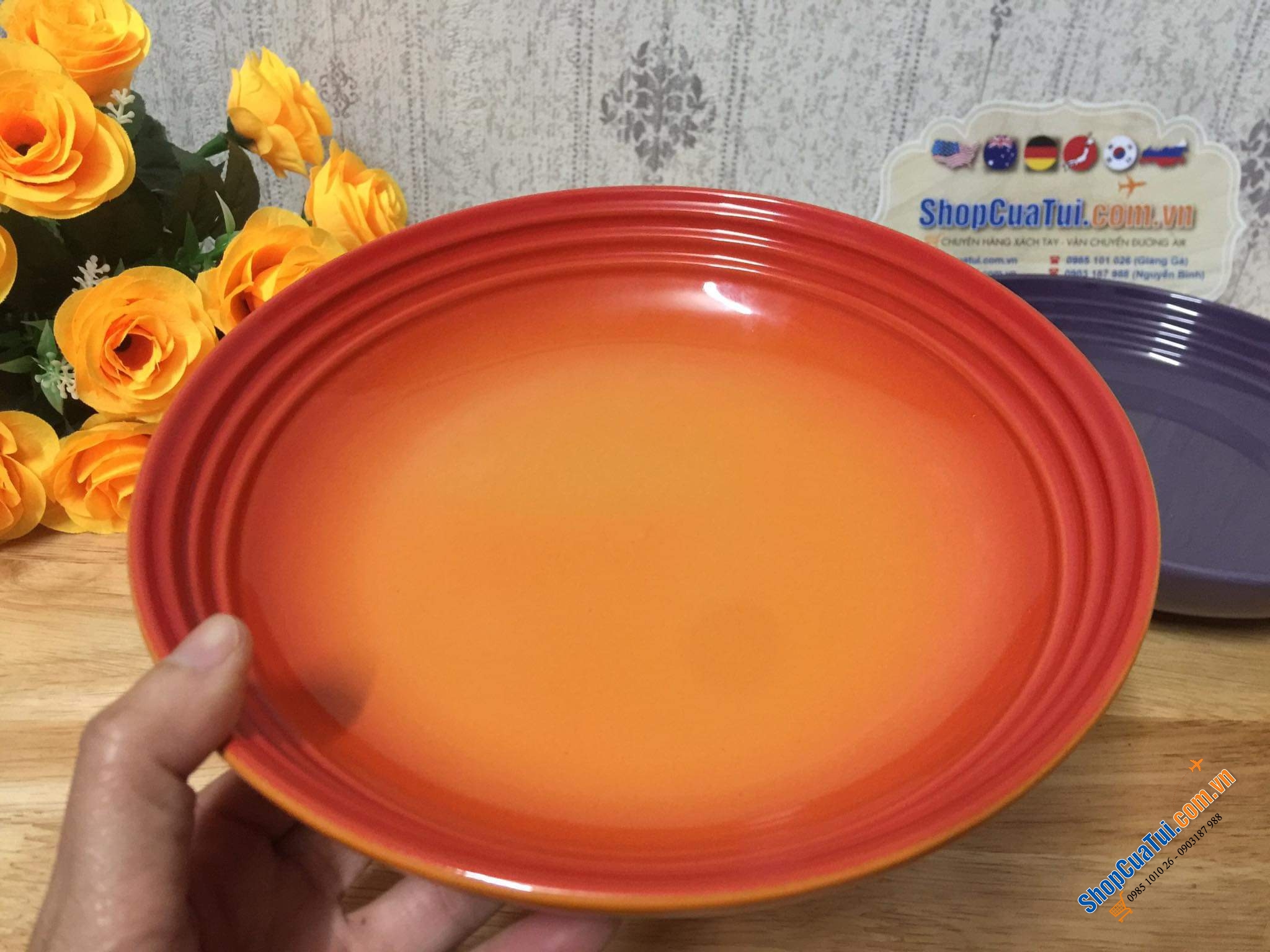 ĐĨA SÂU LÒNG LE CREUSET 22CM ĐỎ, CAM, HỒNG, XANH MARSEILLE, XANH DEEPTEAL, XANH CARIBE