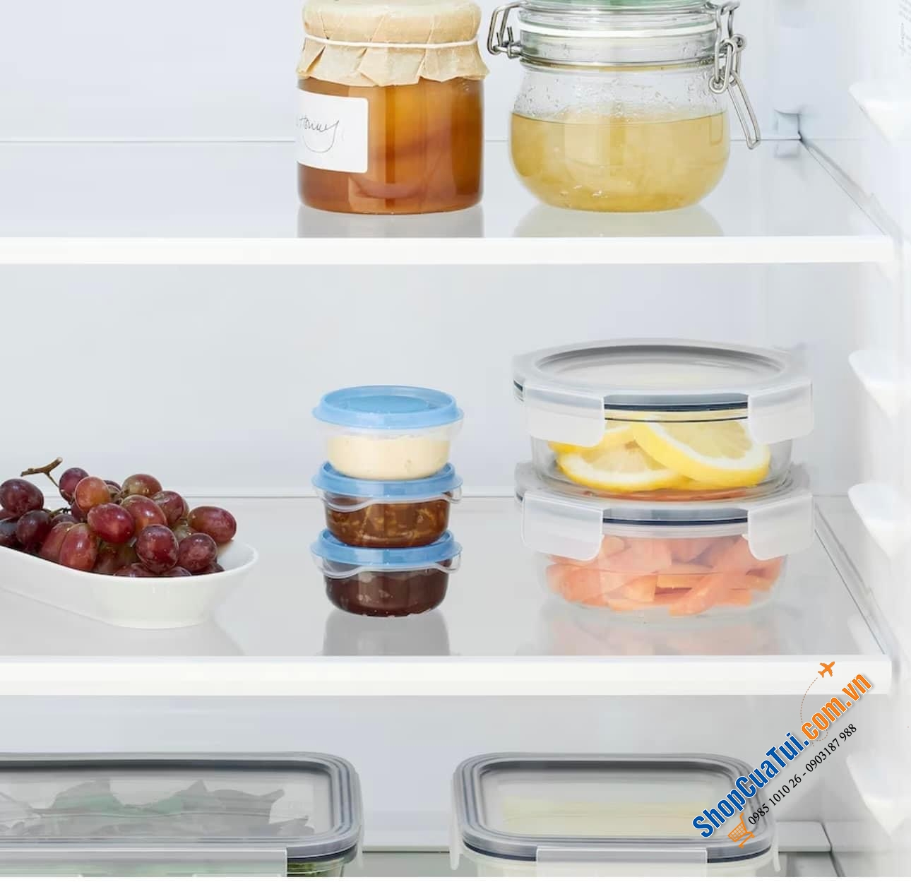SET 3 HỘP NHỰA MINI IPURA IKEA 70ml, phi 7cm