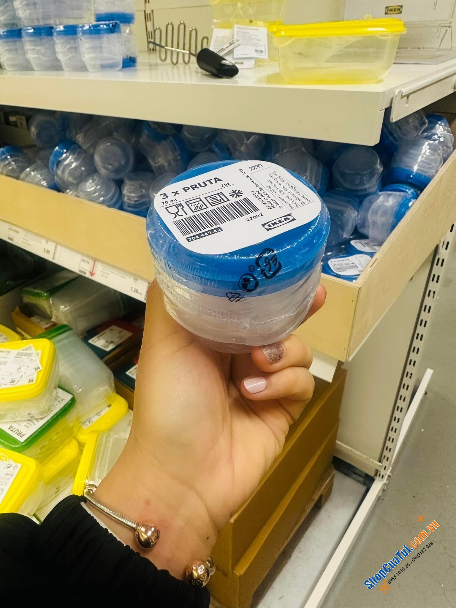 SET 3 HỘP NHỰA MINI IPURA IKEA 70ml, phi 7cm