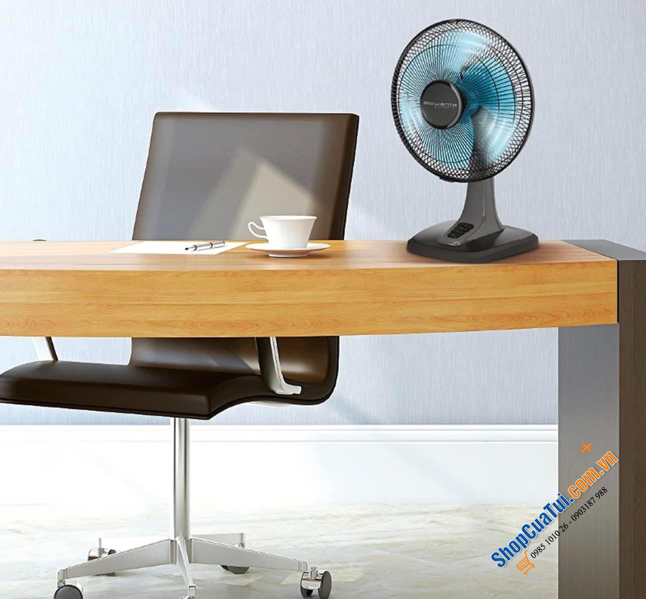 QUẠT BÀN ROWENTA VU2110 đường kính 25cm, cao 45cm, độ ồn nhỏ 41-53 dBA