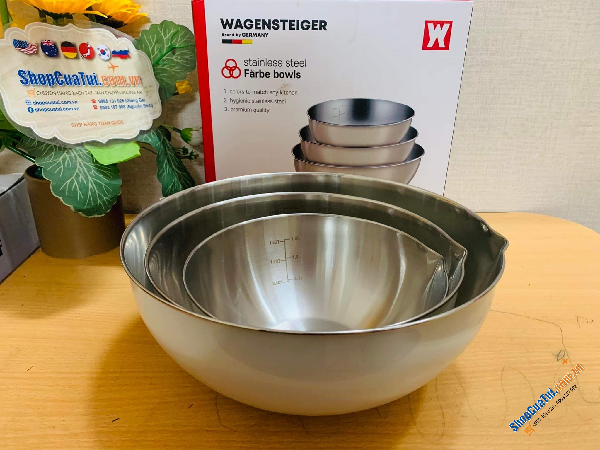 SET 3 ÂU TRỘN WAGENSTEIGER - Đánh trứng, trộn salad, làm bánh.. làm gì cũng tiện