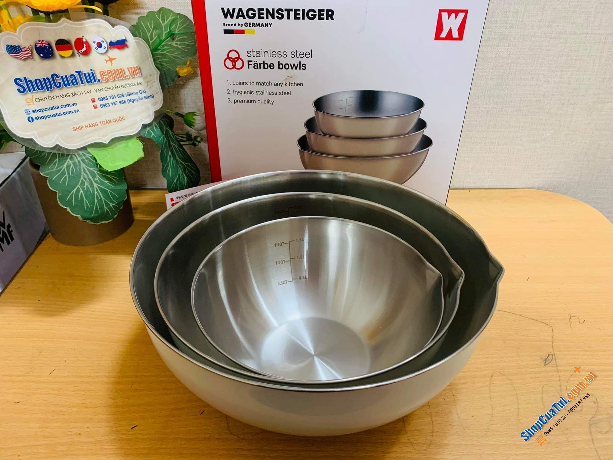 SET 3 ÂU TRỘN WAGENSTEIGER - Đánh trứng, trộn salad, làm bánh.. làm gì cũng tiện