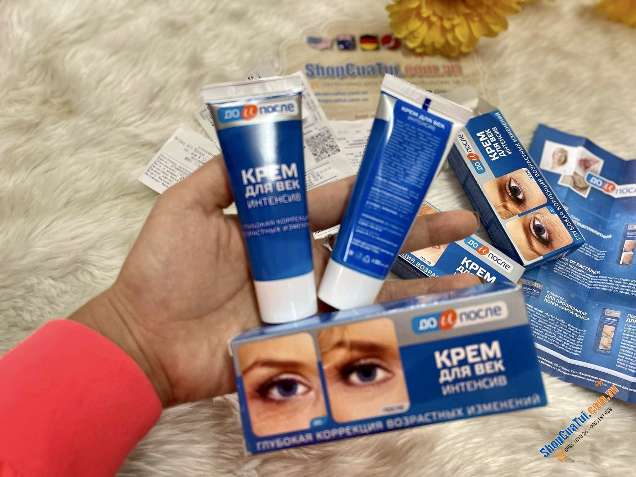 Kem xoá nhăn và thâm quanh mắt của Nga Kpem 30 ml - làm mờ nếp nhăn, vết chân chim nơi khóe mắt, đẩy lùi quá trình lão hóa da quanh mắt