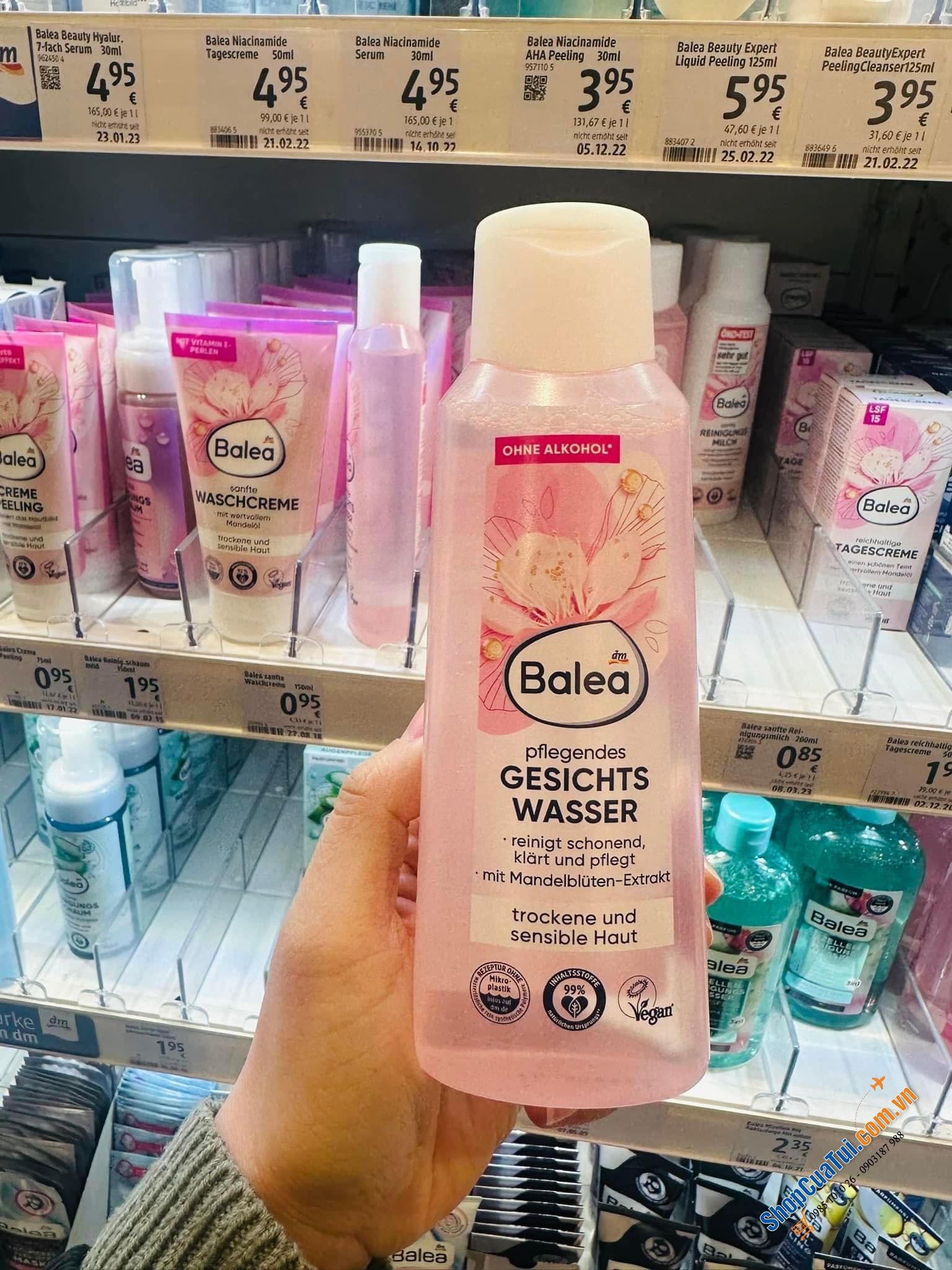 Nước hoa hồng Balea mẫu mới - Cân bằng độ ẩm cho da và se khít lỗ chân lông 200ml
