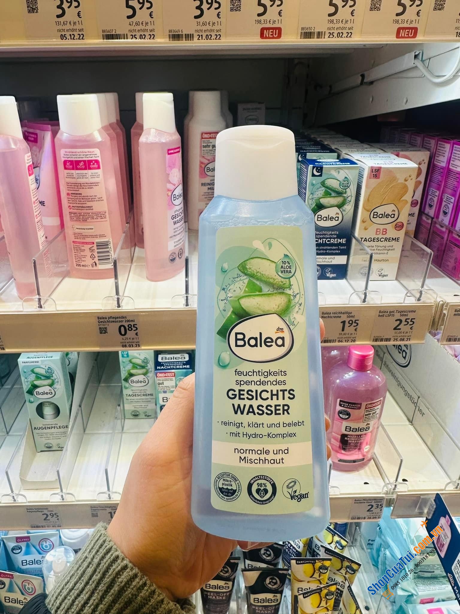 Nước hoa hồng Balea mẫu mới - Cân bằng độ ẩm cho da và se khít lỗ chân lông 200ml