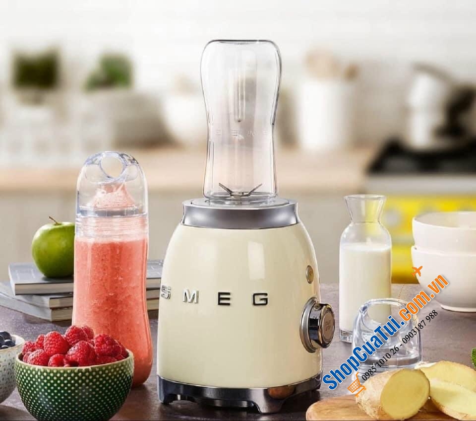 MÁY XAY SINH TỐ MINI SMEG PBF01RDEU màu đỏ, màu kem, màu xanh bạc hà