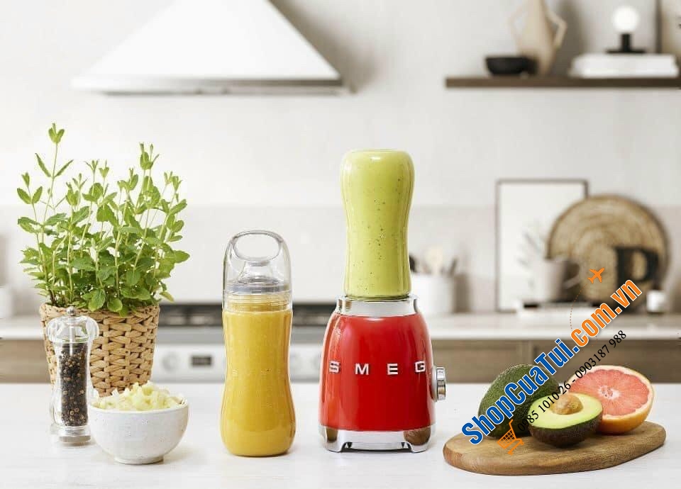 MÁY XAY SINH TỐ MINI SMEG PBF01RDEU màu đỏ, màu kem, màu xanh bạc hà