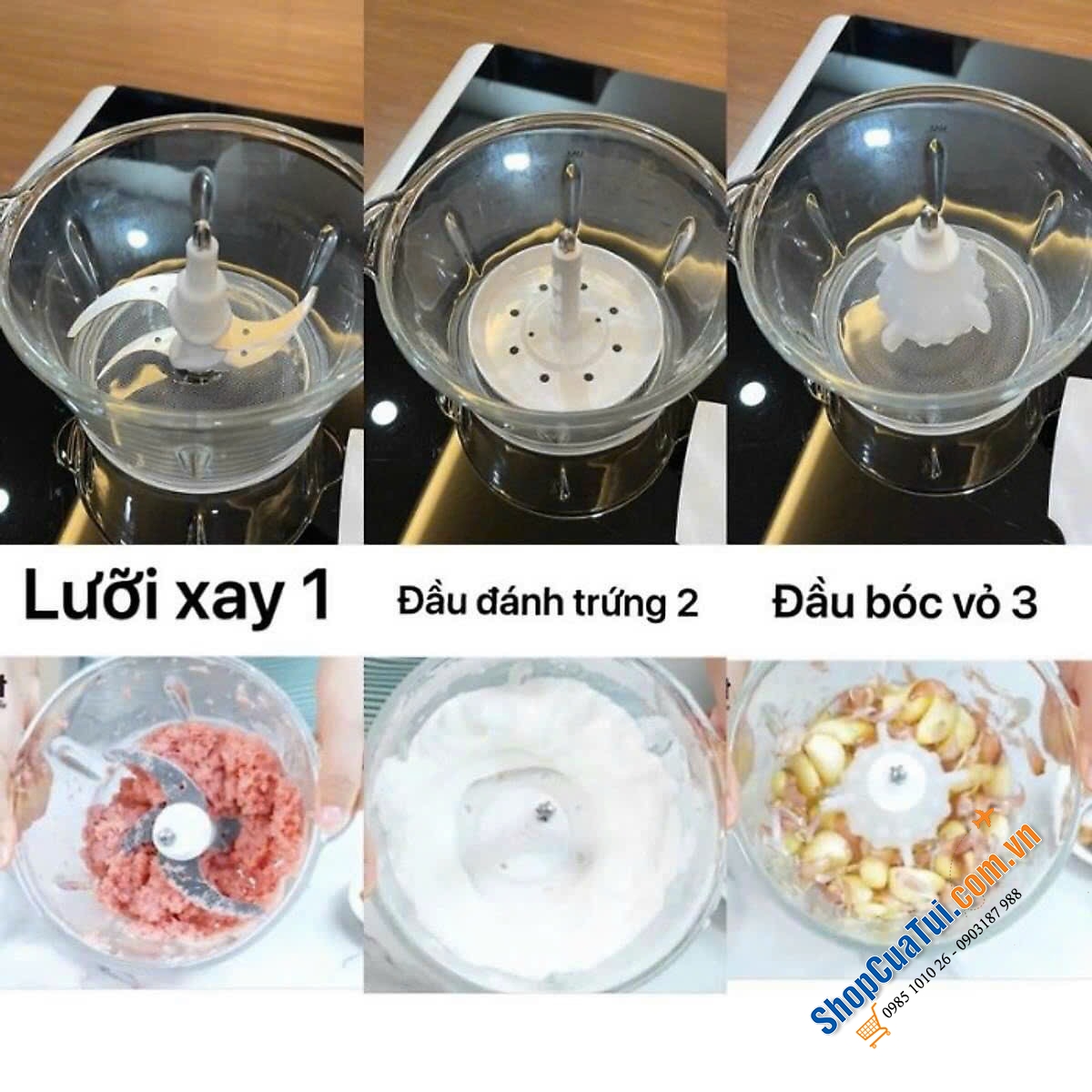 Máy Xay Đa Năng, Máy Xay Thịt Elegant FC-J08 để băm, xay thịt, giăm bông, tỏi, hành tây, các loại rau thơm