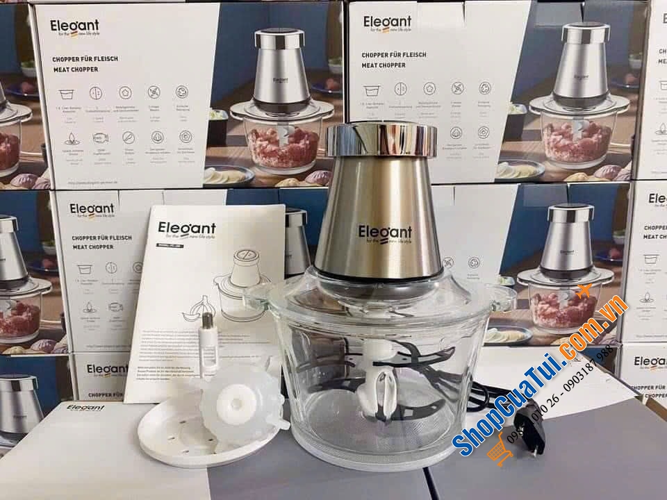 Máy Xay Đa Năng, Máy Xay Thịt Elegant FC-J08 để băm, xay thịt, giăm bông, tỏi, hành tây, các loại rau thơm