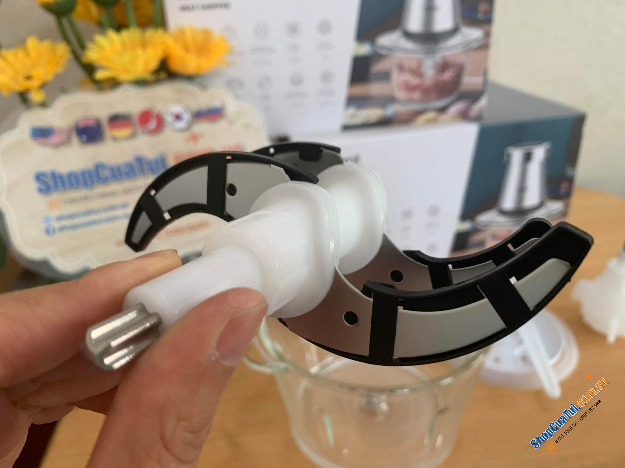 Máy Xay Đa Năng, Máy Xay Thịt Elegant FC-J08 để băm, xay thịt, giăm bông, tỏi, hành tây, các loại rau thơm