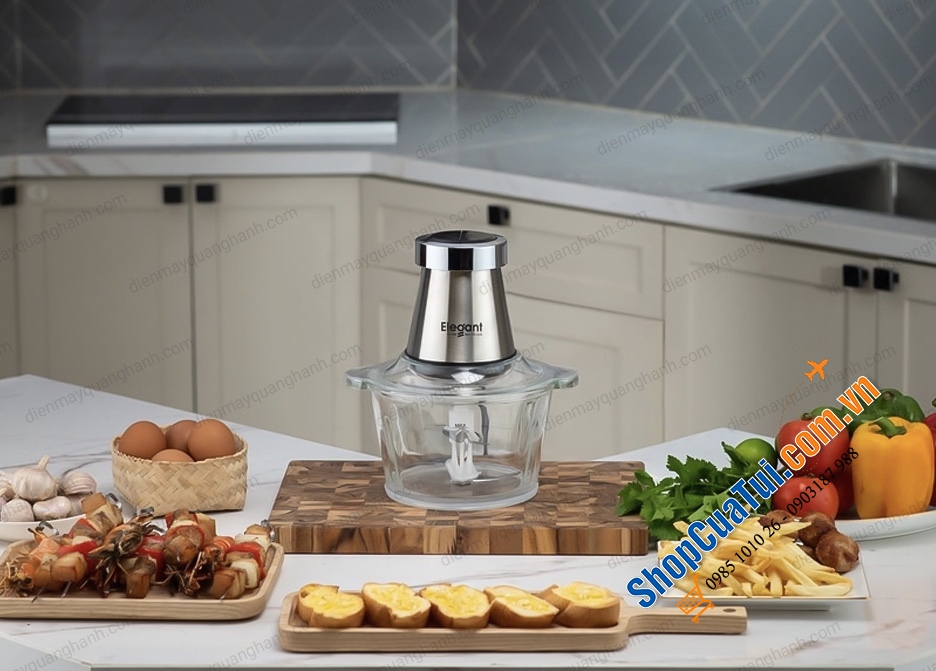 Máy Xay Đa Năng, Máy Xay Thịt Elegant FC-J08 để băm, xay thịt, giăm bông, tỏi, hành tây, các loại rau thơm