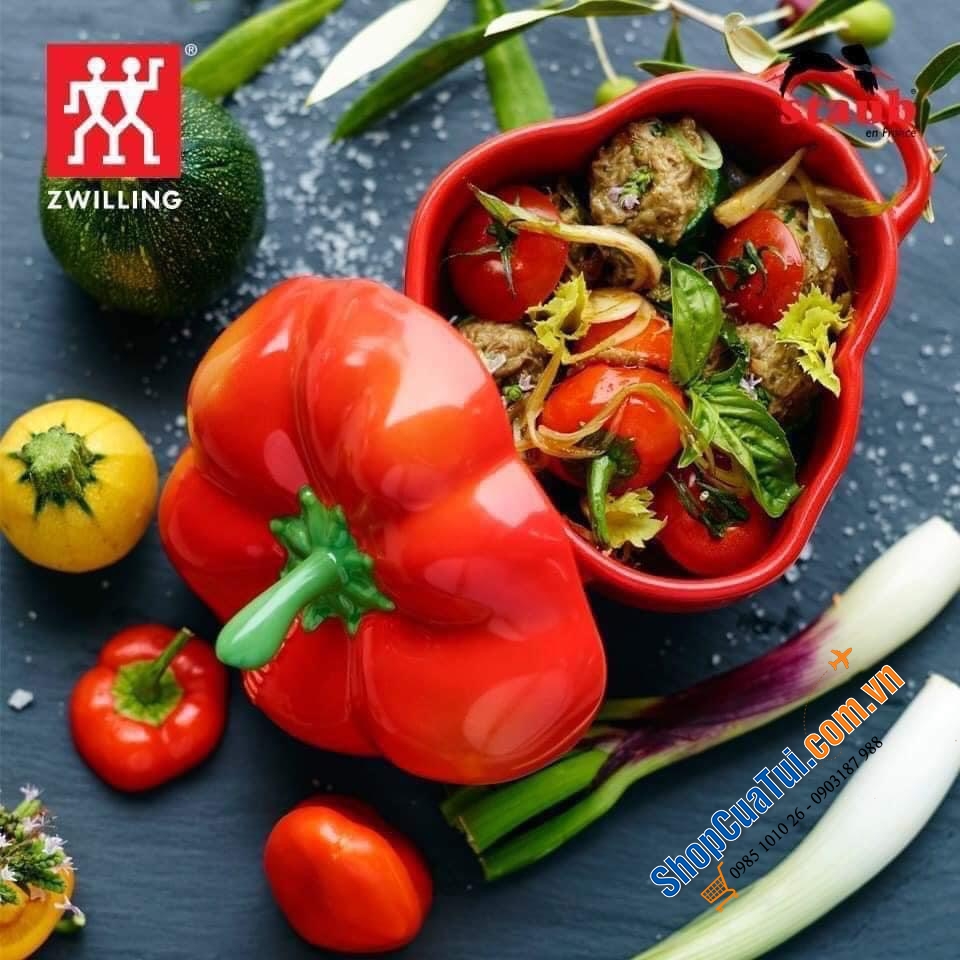 SET ĐÔI ÂU ỚT ĐỎ - VÀNG STAUB ĐỰNG BÁNH KẸO - HẠT - ĐỒ ĂN STAUB.