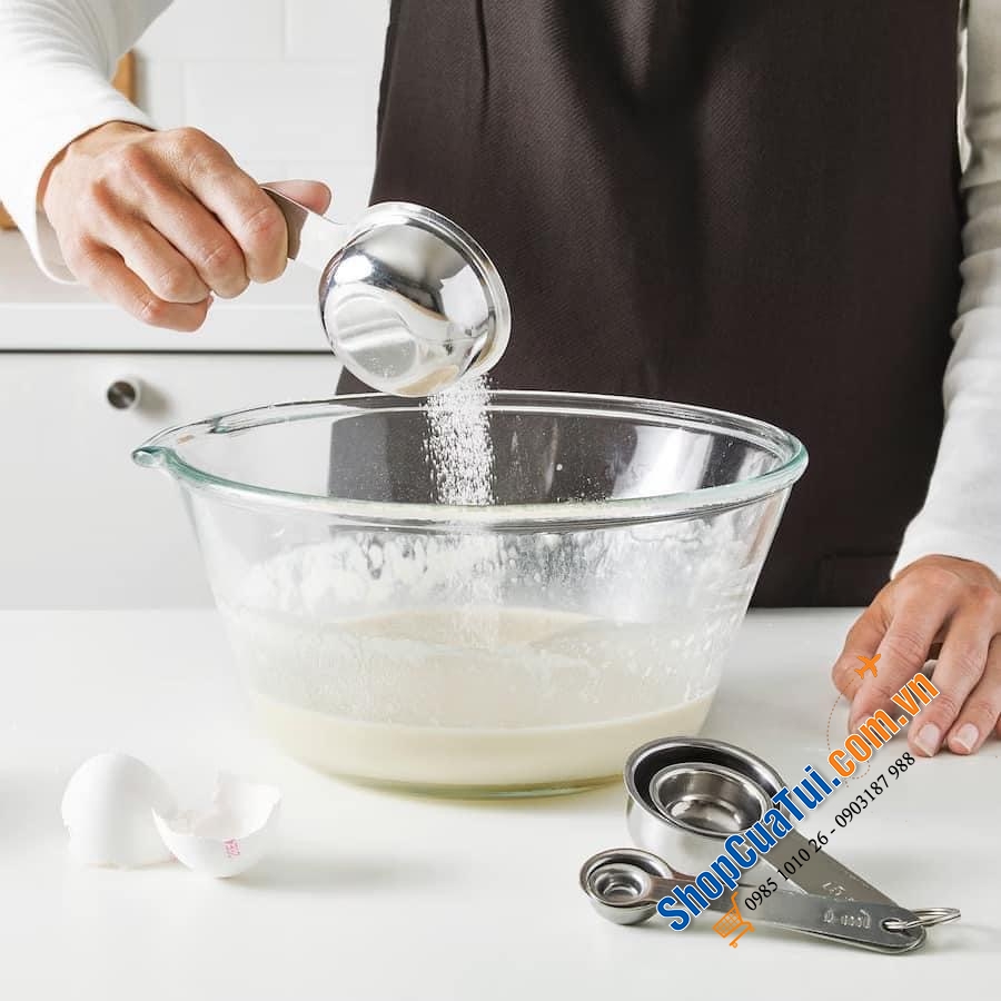 TRỌN BỘ SET 5 THÌA ĐONG INOX IKEA.