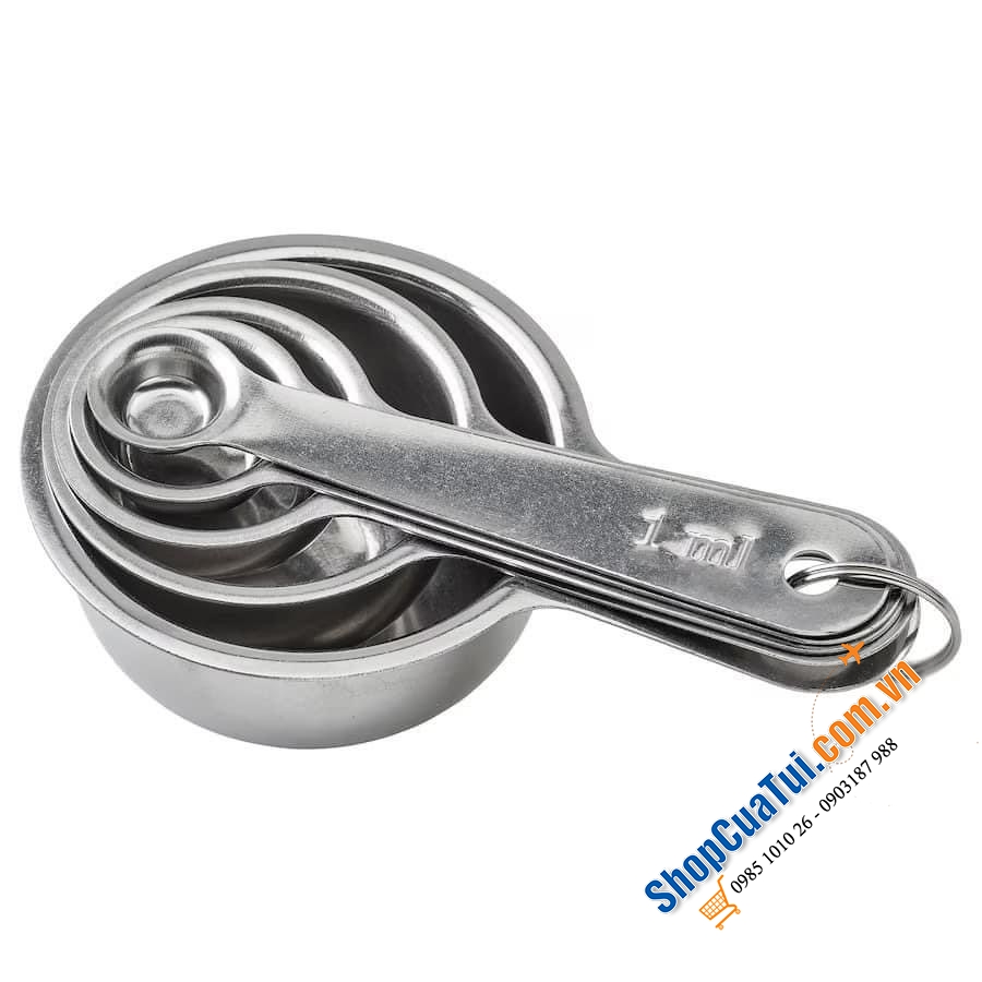 TRỌN BỘ SET 5 THÌA ĐONG INOX IKEA.