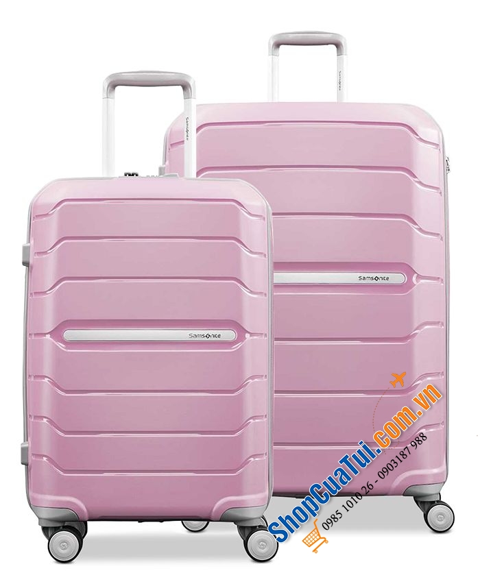 SET 2 VALI SAMSONITE FREEFORM 21/28 inch siêu bền đẹp màu hồng