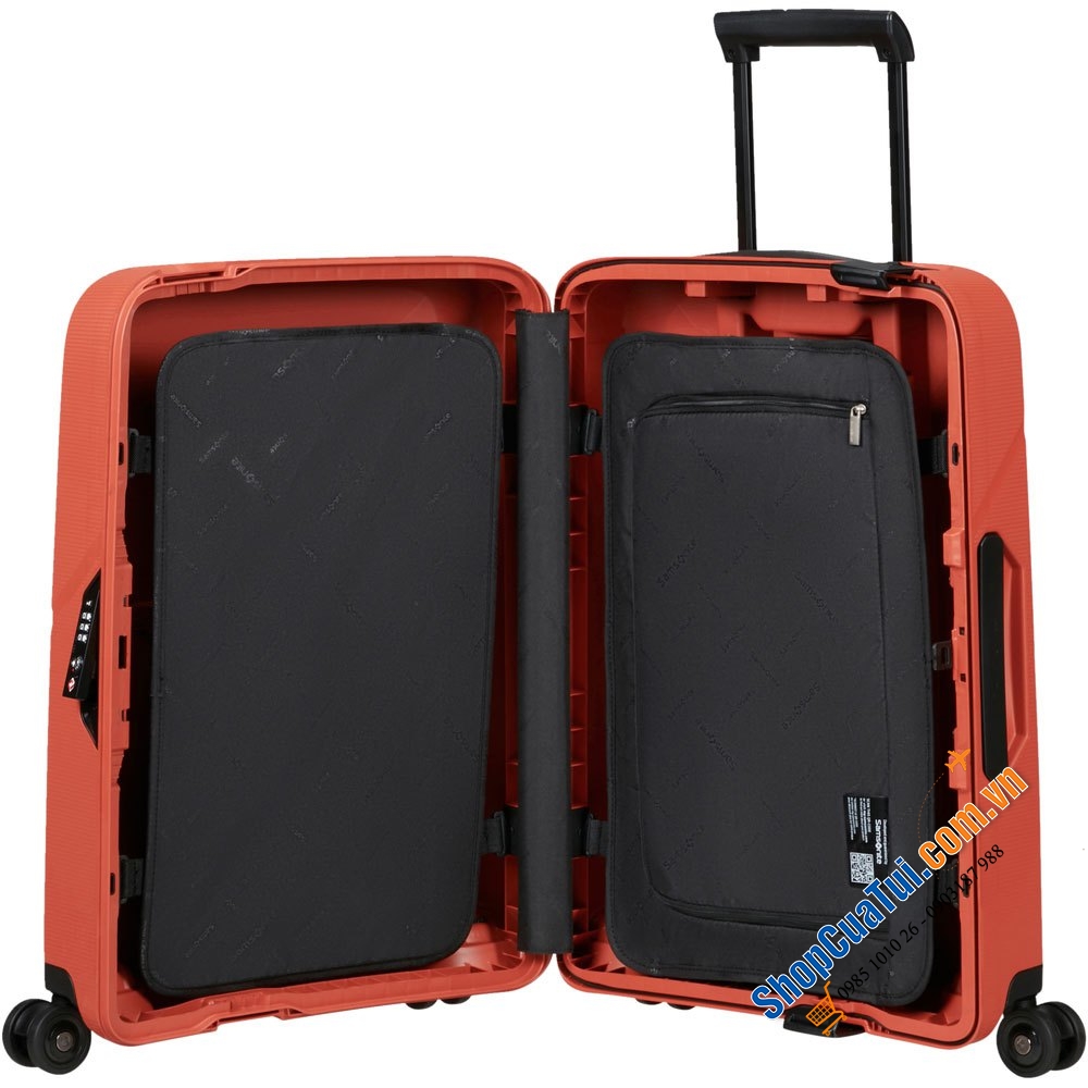 Set 3 vali kéo Samsonite Magnum ECO - Made in EU - Khoá ngoài, 3 màu xanh, đen, cam size S,M,L (có bán lẻ từng chiếc)