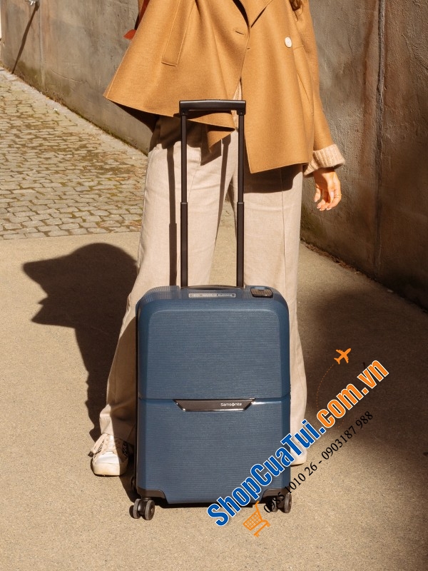 Set 3 vali kéo Samsonite Magnum ECO - Made in EU - Khoá ngoài, 3 màu xanh, đen, cam size S,M,L (có bán lẻ từng chiếc)