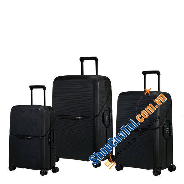 Set 3 vali kéo Samsonite Magnum ECO - Made in EU - Khoá ngoài, 3 màu xanh, đen, cam size S,M,L (có bán lẻ từng chiếc)