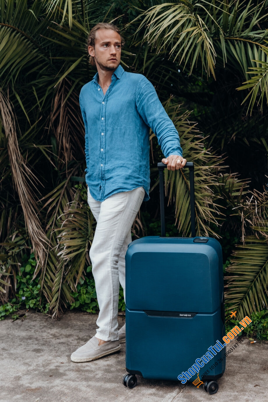 Set 3 vali kéo Samsonite Magnum ECO - Made in EU - Khoá ngoài, 3 màu xanh, đen, cam size S,M,L (có bán lẻ từng chiếc)