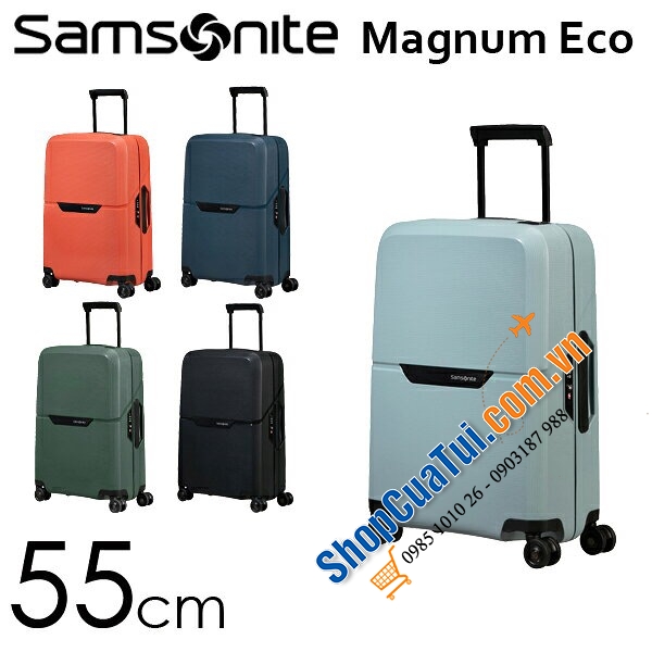 Set 3 vali kéo Samsonite Magnum ECO - Made in EU - Khoá ngoài, 3 màu xanh, đen, cam size S,M,L (có bán lẻ từng chiếc)