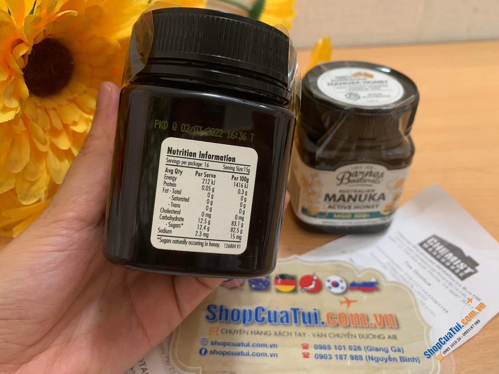 Mật ong Barnes Naturals Australian Manuka Honey 250g MGO 300+ tương đương NPA 11+