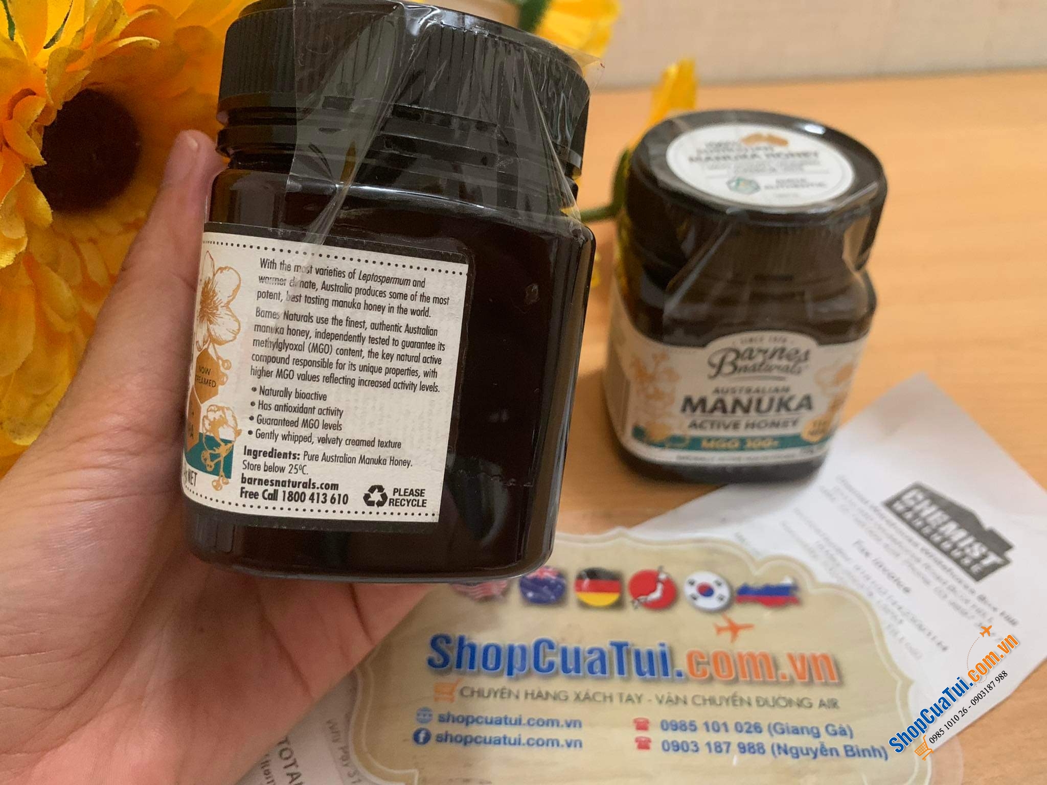 Mật ong Barnes Naturals Australian Manuka Honey 250g MGO 300+ tương đương NPA 11+