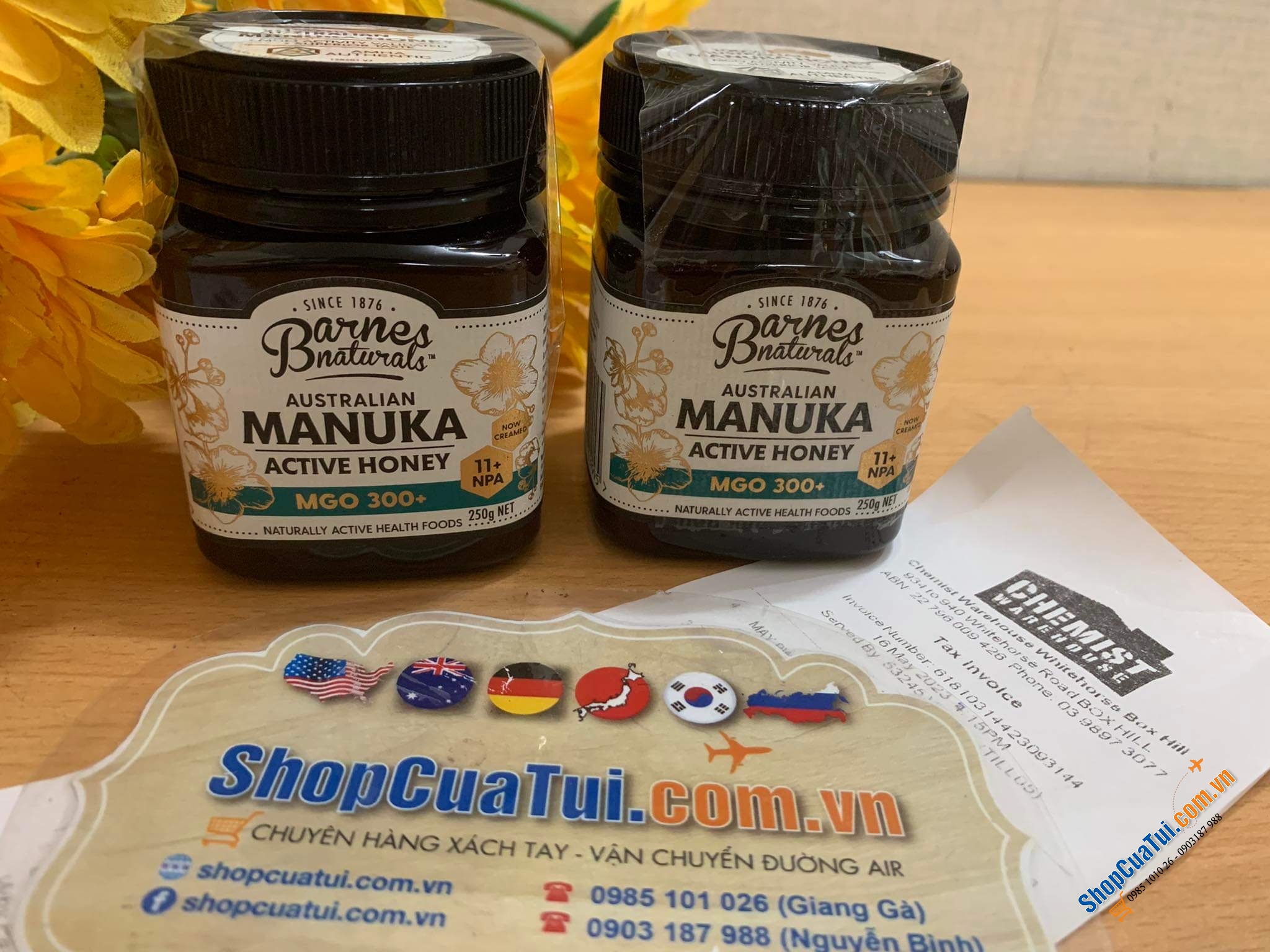 Mật ong Barnes Naturals Australian Manuka Honey 250g MGO 300+ tương đương NPA 11+