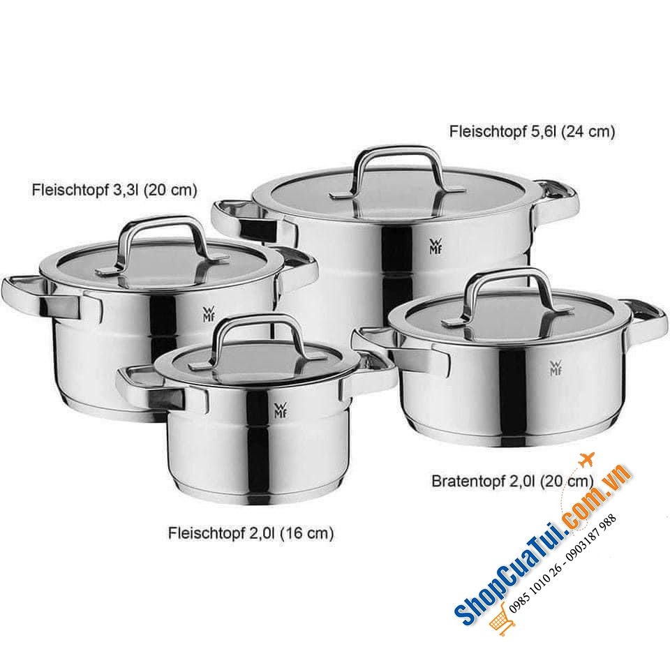 Bộ nồi WMF Compact Cuisine 4 chiếc nồi có vung siêu xịn - Made in Italy