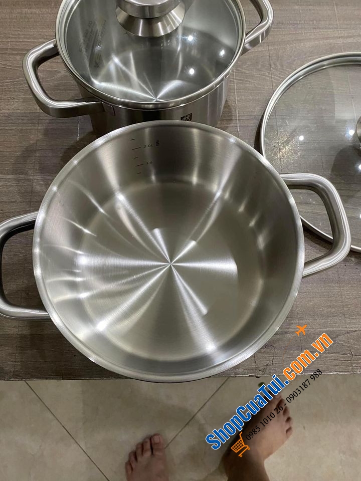 BỘ NỒI ZWILLING JOY SET 5 MÓN - Đáy 3 lớp, núm tròn, quai vuông đậm chất cổ điển