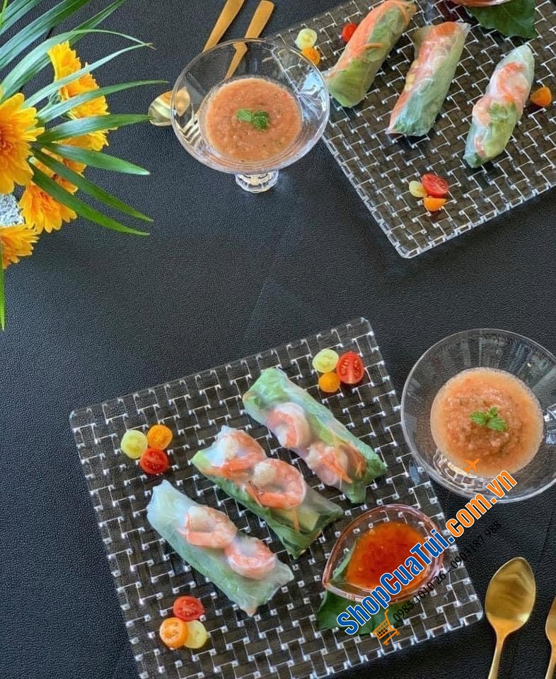 Bộ 2 đĩa pha lê vuông 21cm 97632 Bossa Nova Nachtmann.