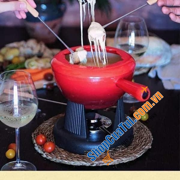 Bộ nồi ăn lẩu Le Creuset Fondue - Holzgriff 2L.