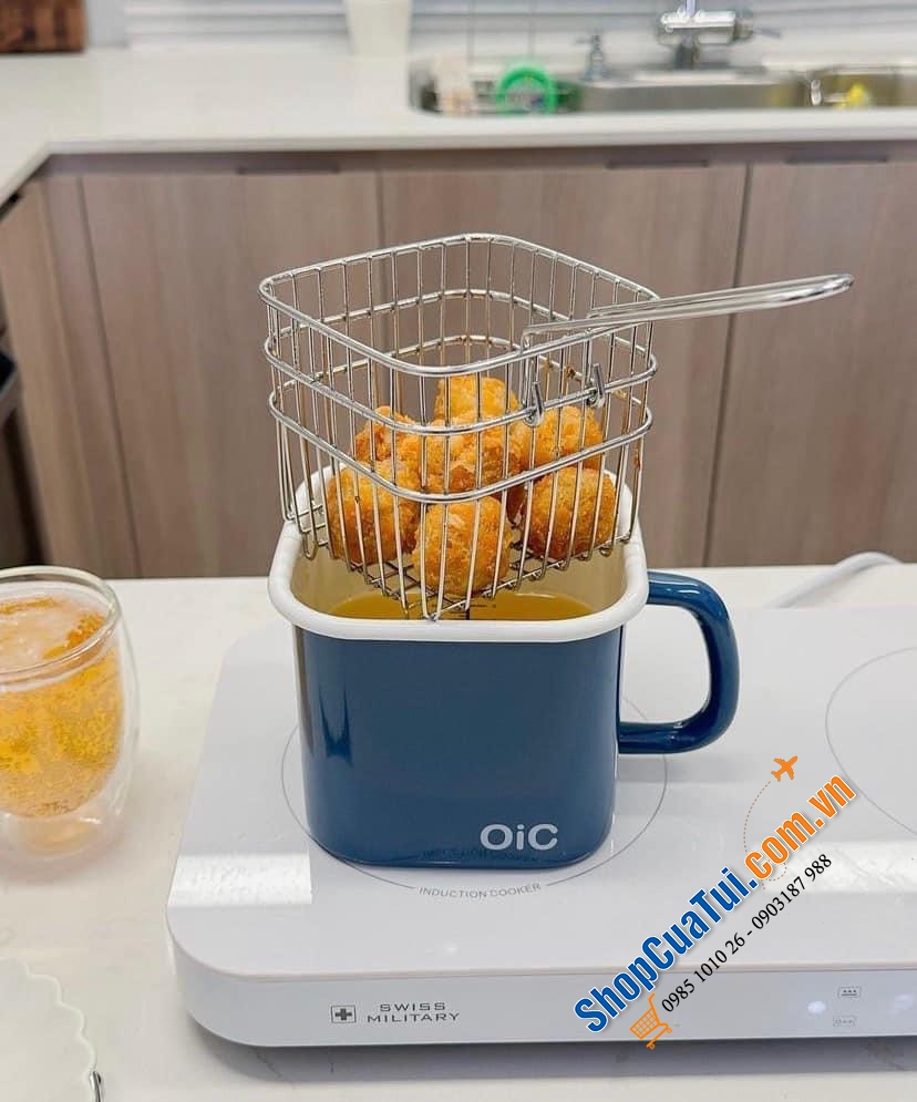 CA ĐUN TRÁNG MEN OIC 1,5L - Chiên, rán, luộc, nấu cháo, nấu canh,... tất tật gói gọn trong một chiếc ca nhỏ xinh.