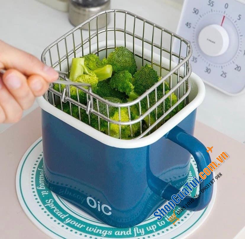 CA ĐUN TRÁNG MEN OIC 1,5L - Chiên, rán, luộc, nấu cháo, nấu canh,... tất tật gói gọn trong một chiếc ca nhỏ xinh.