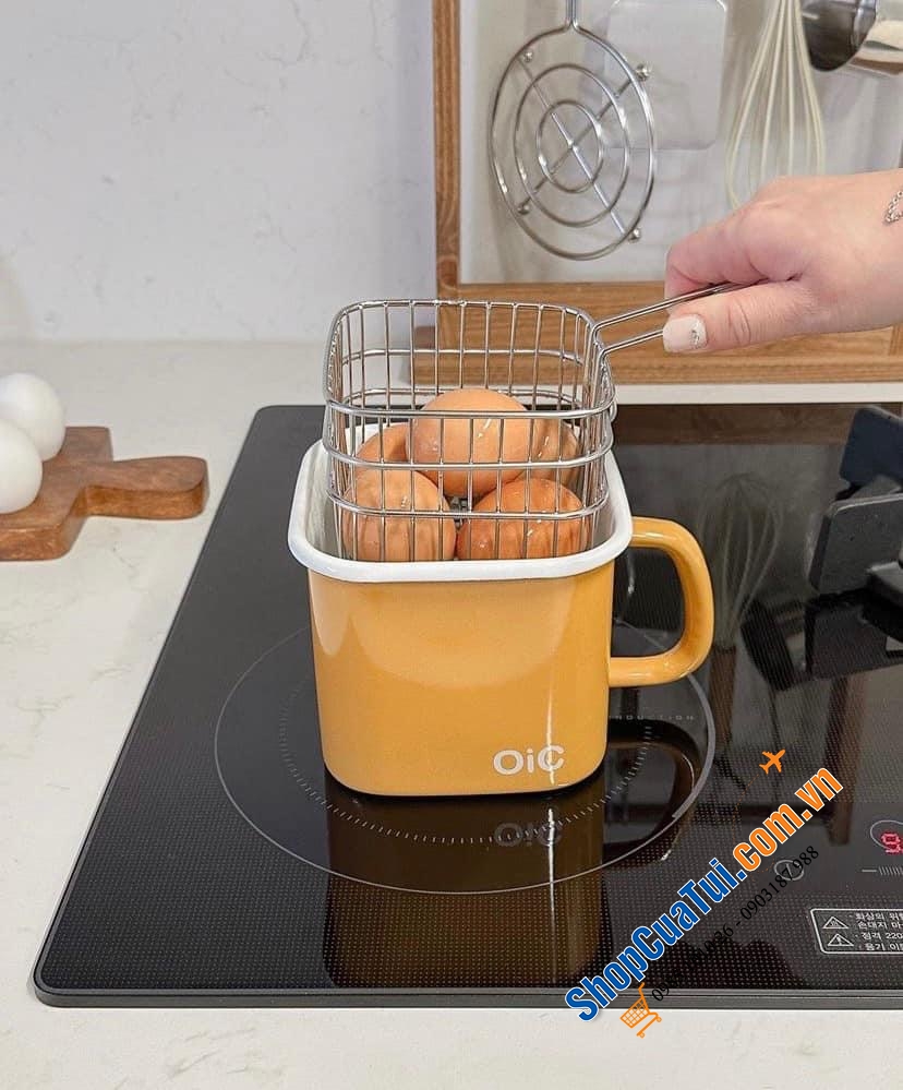 CA ĐUN TRÁNG MEN OIC 1,5L - Chiên, rán, luộc, nấu cháo, nấu canh,... tất tật gói gọn trong một chiếc ca nhỏ xinh.