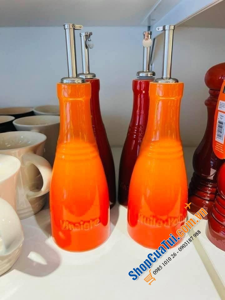 Set đựng dầu dấm Le creuset màu cam